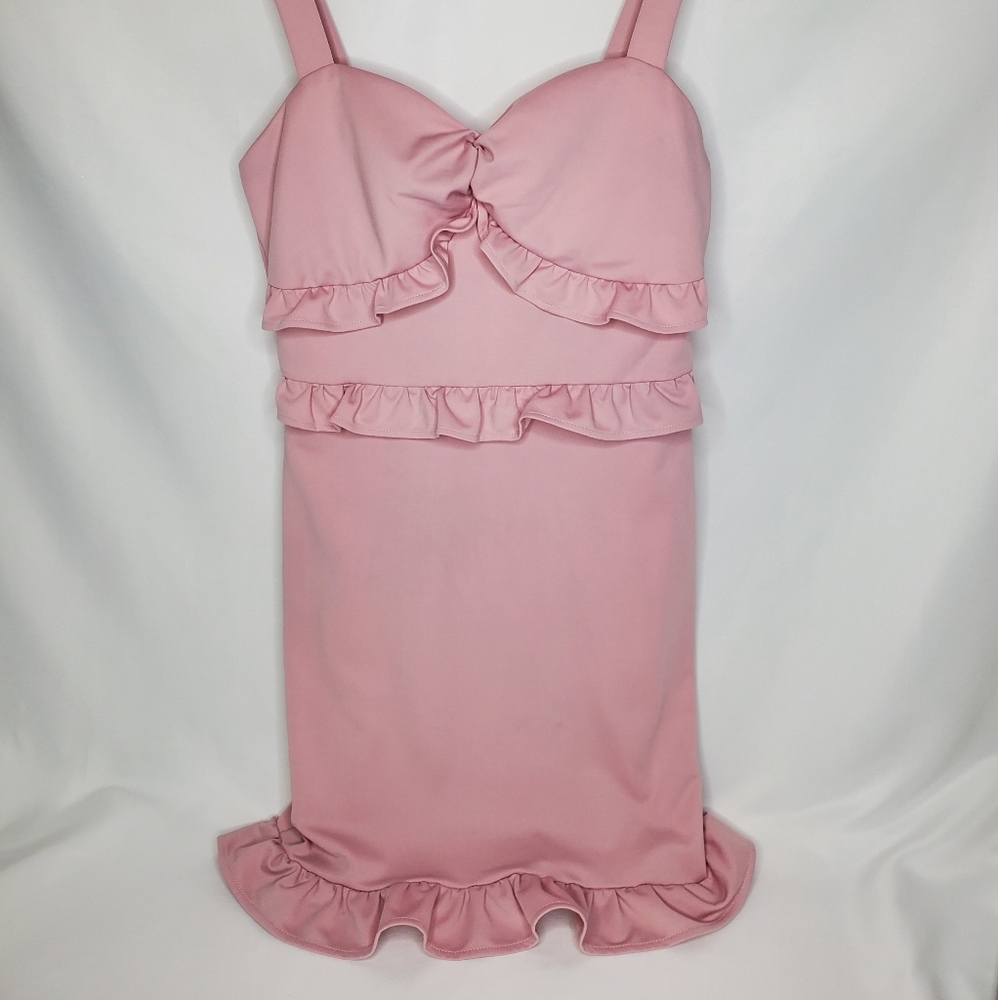 Fashion Nova Blush Pink Ruffle Dress